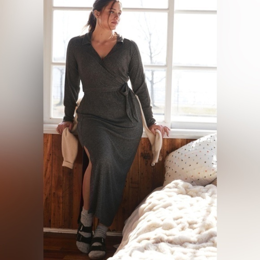Anthropologie Daily Practice Belted Knit Maxi Dress